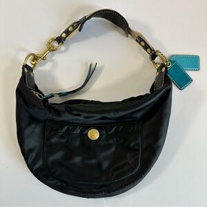 2005 Vintage Y2K Coach‎ M05Q-116 Black Nylon Shoulder Bag Purse